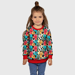 Свитшот детский Мультяшные коты, цвет: 3D-красный — фото 2