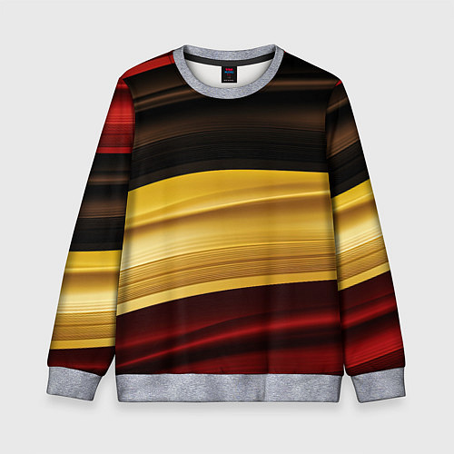 Детский свитшот Черный красный желтый цвет абстракции / 3D-Меланж – фото 1