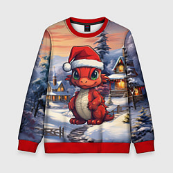 Свитшот детский Дракоша 2024 новогодний символ года, цвет: 3D-красный