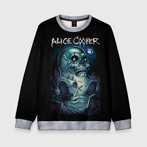 Детский свитшот Night skull Alice Cooper / 3D-Меланж – фото 1