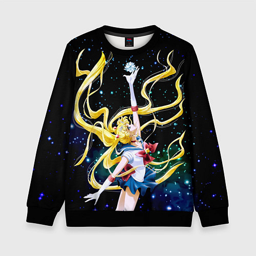 Детский свитшот Сейлор Мун - космос / 3D-Черный – фото 1