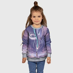 Свитшот детский Унесенные призраками- дракон и девочка, цвет: 3D-меланж — фото 2
