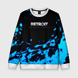 Свитшот детский Detroit become human голубая кровь, цвет: 3D-белый