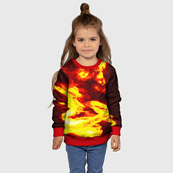 Свитшот детский Огненное безумие, цвет: 3D-красный — фото 2