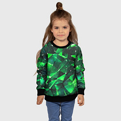 Свитшот детский Зелёное разбитое стекло, цвет: 3D-черный — фото 2