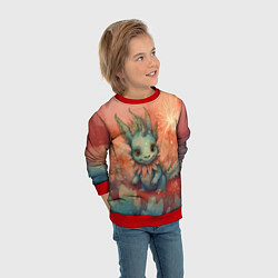 Свитшот детский Праздничный дракон с искрами, цвет: 3D-красный — фото 2