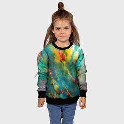 Свитшот детский Абстрактные мазки краски, цвет: 3D-черный — фото 2