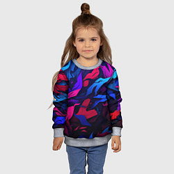 Свитшот детский Синие и фиолетовые яркие краски, цвет: 3D-меланж — фото 2