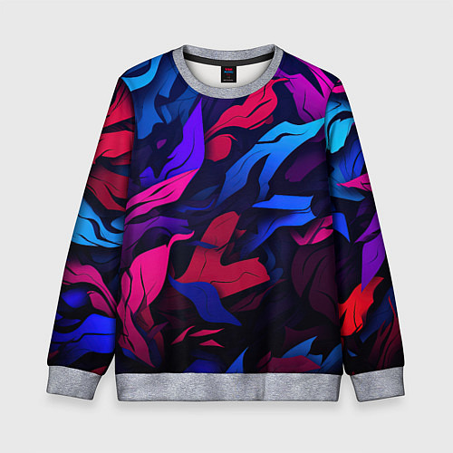 Детский свитшот Синие и фиолетовые яркие краски / 3D-Меланж – фото 1