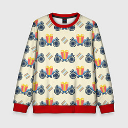 Свитшот детский Подарок на карете и ромб, цвет: 3D-красный