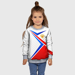 Свитшот детский Герб РФ - классические цвета флага, цвет: 3D-меланж — фото 2