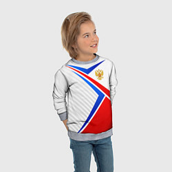 Свитшот детский Герб РФ - классические цвета флага, цвет: 3D-меланж — фото 2