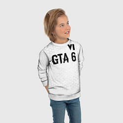 Свитшот детский GTA 6 glitch на светлом фоне посередине, цвет: 3D-белый — фото 2
