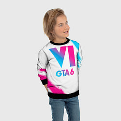 Свитшот детский GTA 6 neon gradient style, цвет: 3D-черный — фото 2