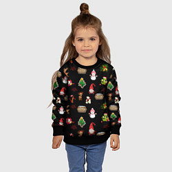 Свитшот детский Много новогодних игрушек, цвет: 3D-черный — фото 2