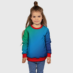 Свитшот детский Зеленый и синий диагональный градиент, цвет: 3D-красный — фото 2