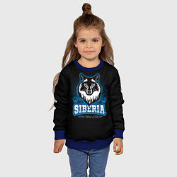 Свитшот детский Сибирь - волк, цвет: 3D-синий — фото 2