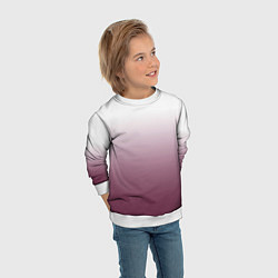 Свитшот детский Туманный градиент бело-бордовый, цвет: 3D-белый — фото 2