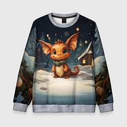 Свитшот детский Дракон загадочный звездокрыл, цвет: 3D-меланж