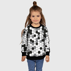 Свитшот детский Камуфляж гексагон серый, цвет: 3D-черный — фото 2