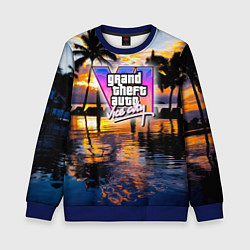 Свитшот детский Grand theft auto 6 vice city, цвет: 3D-синий