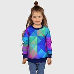 Свитшот детский Разноцветные фигуры, цвет: 3D-синий — фото 2