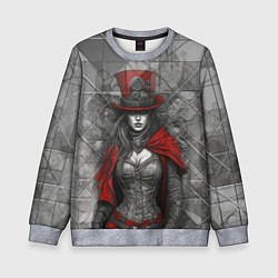 Свитшот детский Девушка в цилиндре, цвет: 3D-меланж