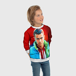 Свитшот детский Слово пацана в стиле аниме - мазки краски, цвет: 3D-белый — фото 2