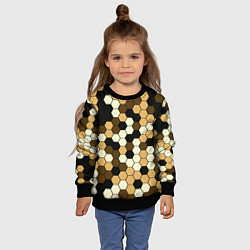 Свитшот детский Камуфляж гексагон коричневый, цвет: 3D-черный — фото 2