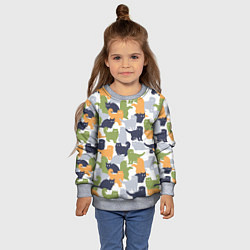 Свитшот детский Пушистые кошки, цвет: 3D-меланж — фото 2