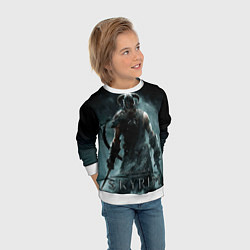 Свитшот детский Скайрим - страж рассвета, цвет: 3D-белый — фото 2