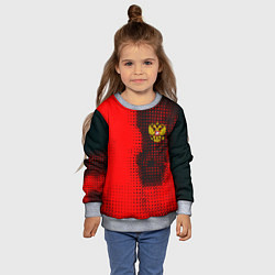 Свитшот детский Россия герб спорт краски, цвет: 3D-меланж — фото 2