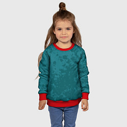 Свитшот детский Изумрудный камуфляж, цвет: 3D-красный — фото 2