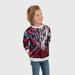 Свитшот детский Адская каменная броня красная, цвет: 3D-белый — фото 2