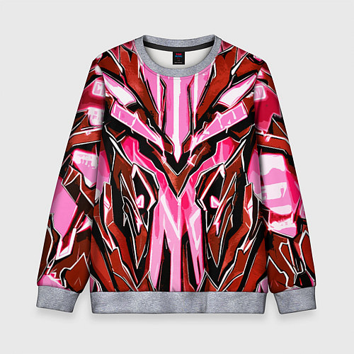 Детский свитшот Розовый кибер доспех / 3D-Меланж – фото 1