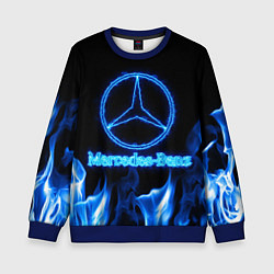 Свитшот детский Mercedes-benz blue neon, цвет: 3D-синий