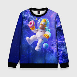 Свитшот детский Homer Simpson is a brave astronaut, цвет: 3D-черный