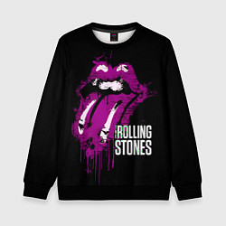 Свитшот детский The Rolling Stones - lips, цвет: 3D-черный