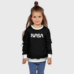 Свитшот детский NASA space logo, цвет: 3D-белый — фото 2