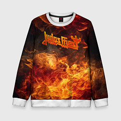 Свитшот детский Fire - Judas Priest, цвет: 3D-белый