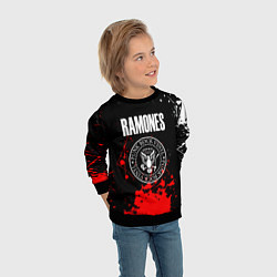 Свитшот детский Ramones краски метал группа, цвет: 3D-черный — фото 2