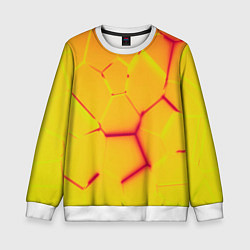 Свитшот детский Плиты желтые броня, цвет: 3D-белый