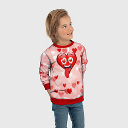 Свитшот детский Влюбленное сердечко, цвет: 3D-красный — фото 2