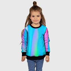 Свитшот детский Неоновые голографические линии, цвет: 3D-черный — фото 2