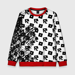 Свитшот детский Roblox pattern game black, цвет: 3D-красный