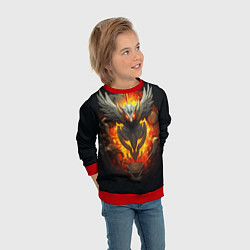 Свитшот детский Огненный символ орла, цвет: 3D-красный — фото 2