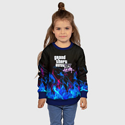 Свитшот детский GTA неоновый огонь вайсити, цвет: 3D-синий — фото 2