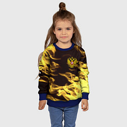 Свитшот детский Имперская Россия желтый огонь, цвет: 3D-синий — фото 2