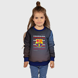 Свитшот детский Логотип футбольный клуб Барселона, цвет: 3D-синий — фото 2