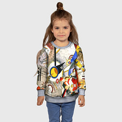 Свитшот детский Кандинский картина - шумная акварель, цвет: 3D-меланж — фото 2